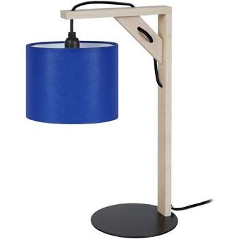 Maison & Déco Lampes de bureau Tosel Lampe de chevet carré bois naturel et bleu Beige