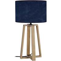 Maison & Déco Lampes de bureau Tosel Lampe de chevet colonne bois naturel et bleu Beige
