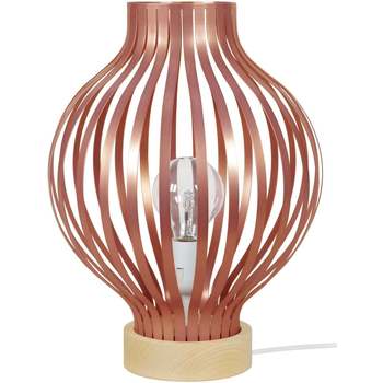Nomadic State Of Lampes de bureau Tosel Lampe a poser ovale métal naturel et cuivre Beige