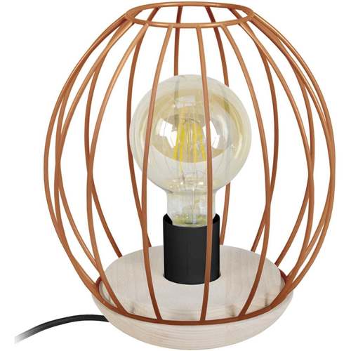Maison & Déco Lampes de bureau Tosel Lampe de chevet filaire bois naturel et cuivre Beige