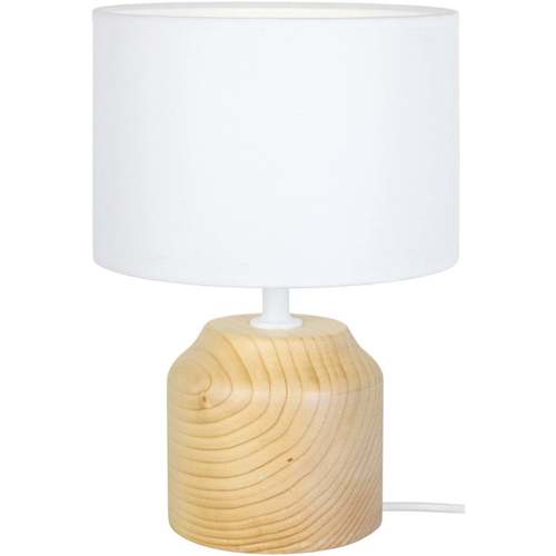 Maison & Déco Lampes de bureau Tosel Lampe de chevet cylindrique bois naturel et écru Beige
