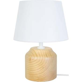 Maison & Déco Lampes de bureau Tosel Lampe de chevet cylindrique bois naturel et écru Beige