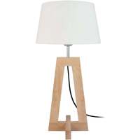 Tops / Blouses Lampes de bureau Tosel Lampe de chevet colonne bois naturel et écru Beige