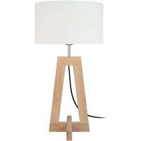 Tops / Blouses Lampes de bureau Tosel Lampe de chevet colonne bois naturel et écru Beige