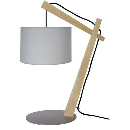 Maison & Déco Lampes de bureau Tosel Lampe de chevet arqué bois naturel et gris Beige