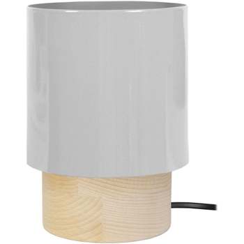 Flora And Co Lampes de bureau Tosel Lampe de chevet cylindrique bois naturel et gris Beige