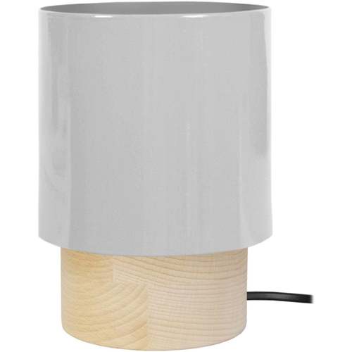 Lampes de bureau Lampes de bureau Tosel Lampe de chevet cylindrique bois naturel et gris Beige