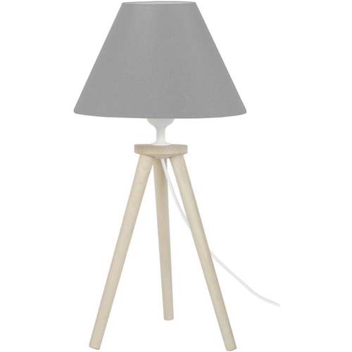 Calvin Klein Jea Lampes de bureau Tosel Lampe de chevet trépied bois naturel et gris Beige