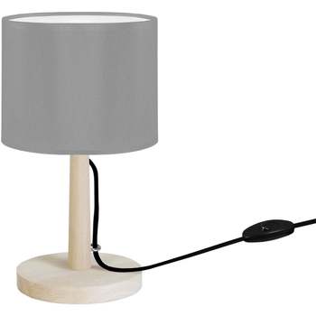 Maison & Déco Lampes de bureau Tosel Lampe de chevet droit bois naturel et gris Beige