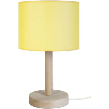 Maison & Déco Lampes de bureau Tosel Lampe de chevet droit bois naturel et jaune Beige