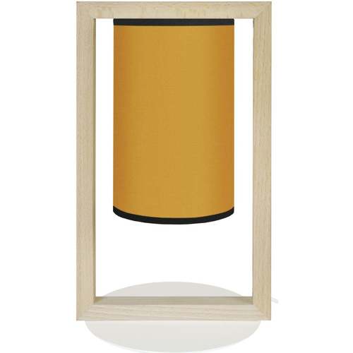 Maison & Déco Lampes de bureau Tosel Lampe de chevet colonne bois naturel et jaune Beige