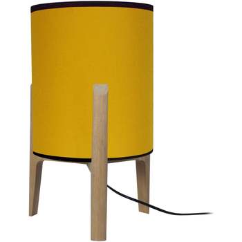 Maison & Déco Lampes de bureau Tosel Lampe a poser cylindrique bois naturel et jaune Beige
