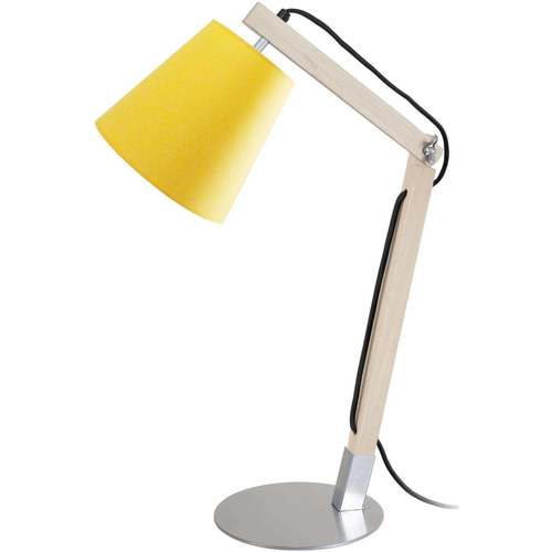 Maison & Déco Lampes de bureau Tosel Lampe de bureau articulé bois naturel et jaune Beige