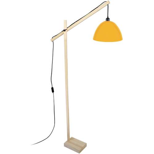 Lampe De Chevet Bras Métal Lampadaires Tosel lampadaire liseuse articulé bois naturel et jaune Beige