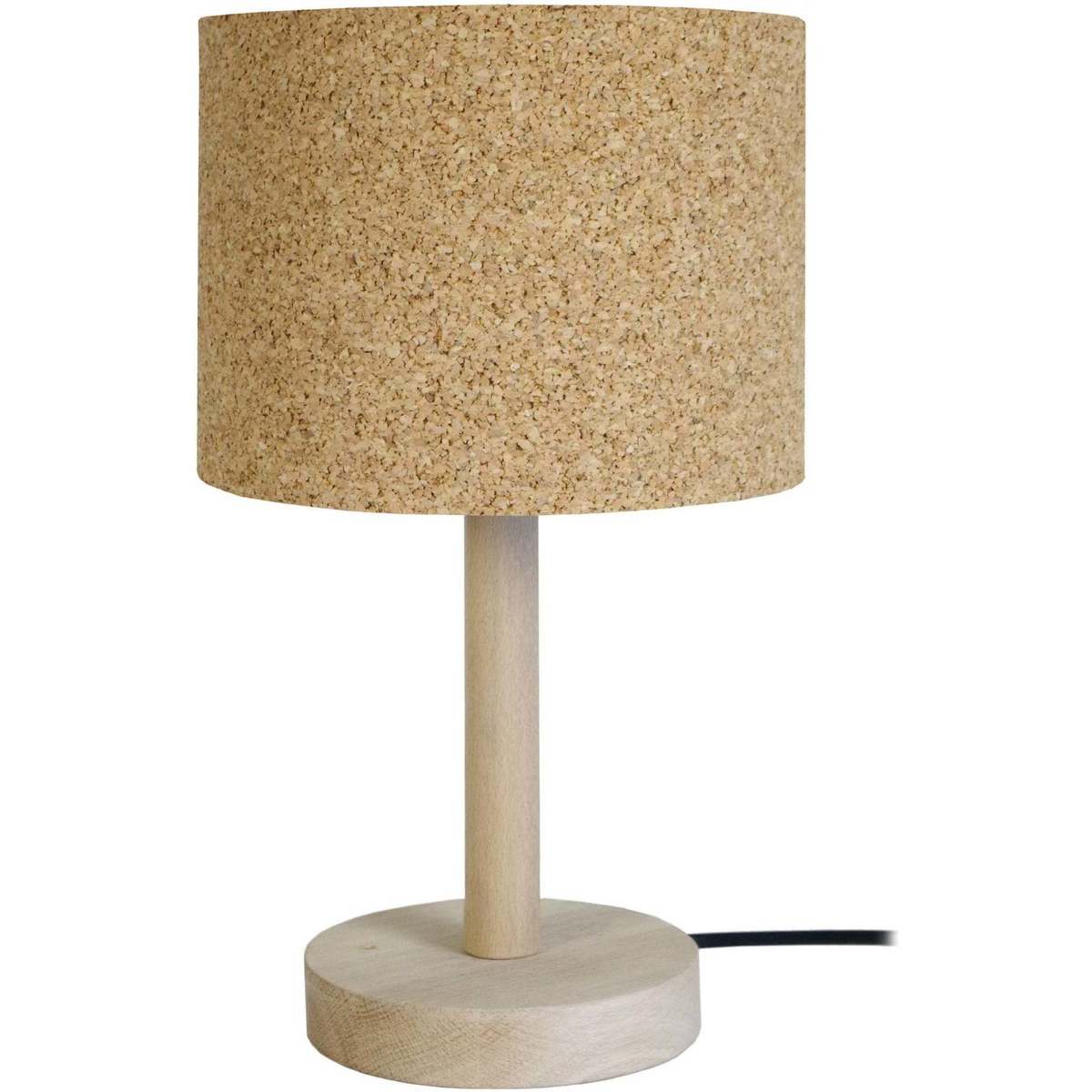 Maison & Déco Lampes de bureau Tosel Lampe de chevet droit bois naturel et liège Beige