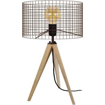 Maison & Déco Lampes de bureau Tosel Lampe de chevet trépied bois naturel et marron Beige