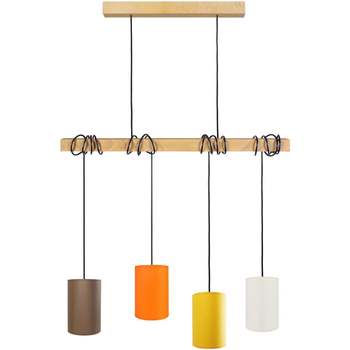 Maison & Déco Lustres / suspensions et plafonniers Tosel Lustre bar bois naturel et multicolore Beige