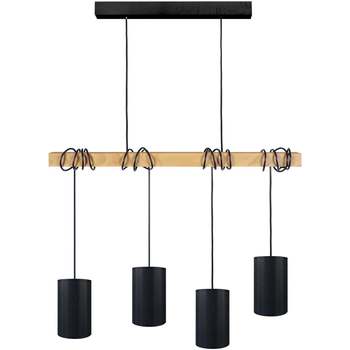 Maison & Déco Lustres / suspensions et plafonniers Tosel Lustre bar bois naturel et noir Beige