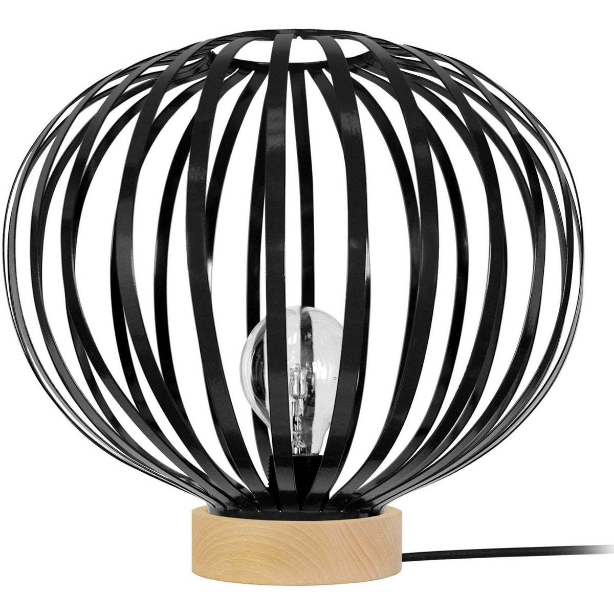 Maison & Déco Lampes de bureau Tosel Lampe a poser globe métal naturel et noir Beige