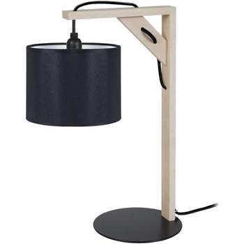 Calvin Klein Jea Lampes de bureau Tosel Lampe de chevet carré bois naturel et noir Beige