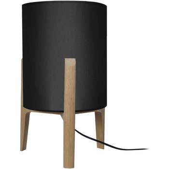 Maison & Déco Lampes de bureau Tosel Lampe a poser cylindrique bois naturel et noir Beige