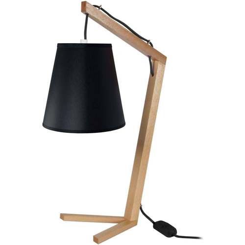 Calvin Klein Jea Lampes de bureau Tosel Lampe de chevet arqué bois naturel et noir Beige