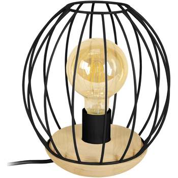 Maison & Déco Lampes de bureau Tosel Lampe de chevet filaire bois naturel et noir Beige
