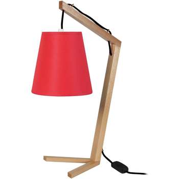 Maison & Déco Lampes de bureau Tosel Lampe de chevet arqué bois naturel et rouge Beige