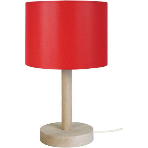 Lampes de bureau Lampes de bureau Tosel Lampe de chevet droit bois naturel et rouge Beige