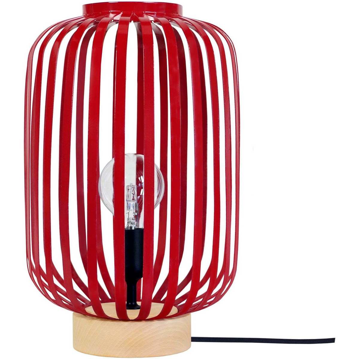 Maison & Déco Lampes de bureau Tosel Lampe a poser cylindrique métal naturel et rouge Beige