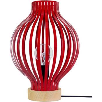 Maison & Déco Lampes de bureau Tosel Lampe a poser ovale métal naturel et rouge Beige
