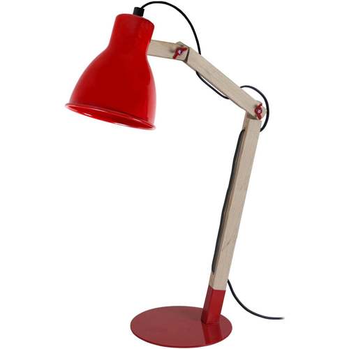 Maison & Déco Lampes de bureau Tosel Lampe de bureau articulé bois naturel et rouge Beige