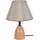 Maison & Déco Lampes de bureau Tosel Lampe de chevet conique bois naturel et taupe Beige