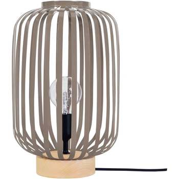 Maison & Déco Lampes de bureau Tosel Lampe a poser cylindrique métal naturel et taupe Beige