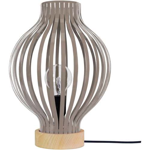 Maison & Déco Lampes de bureau Tosel Lampe a poser ovale métal naturel et taupe Beige
