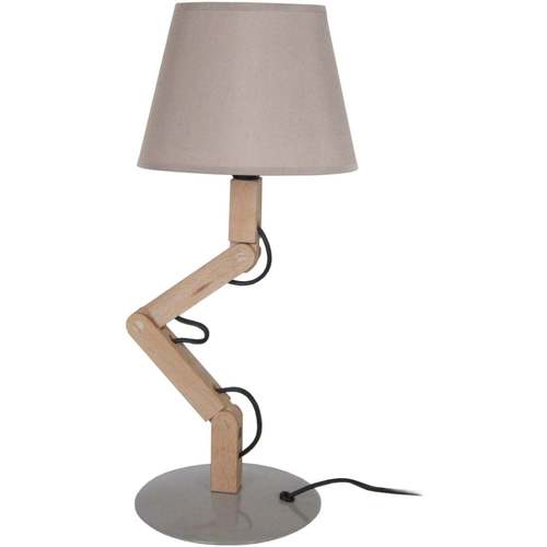 Calvin Klein Jea Lampes de bureau Tosel Lampe a poser articulé bois naturel et taupe Beige