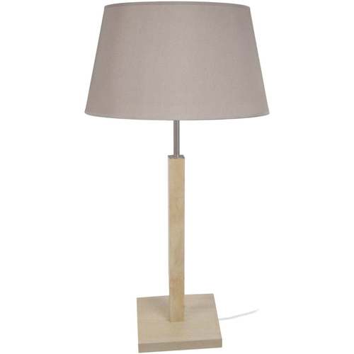 Calvin Klein Jea Lampes de bureau Tosel Lampe a poser colonne bois naturel et taupe Beige