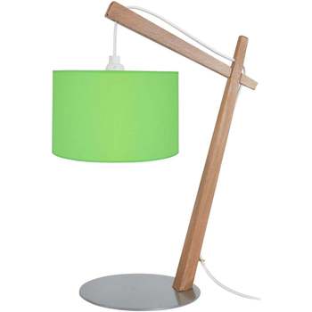 Lampes de bureau Lampes de bureau Tosel Lampe de chevet arqué bois naturel et vert Beige