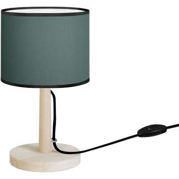 Maison & Déco Lampes de bureau Tosel Lampe de chevet droit bois naturel et vert Beige