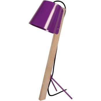 Maison & Déco Lampes de bureau Tosel Lampe de bureau trépied bois naturel et violet Beige
