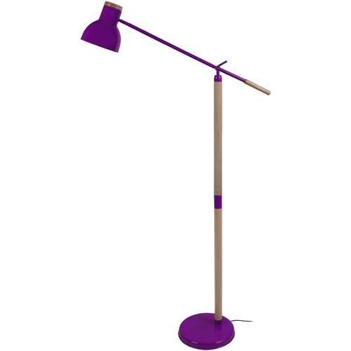 Maison & Déco Lampadaires Tosel lampadaire liseuse articulé bois naturel et violet Beige