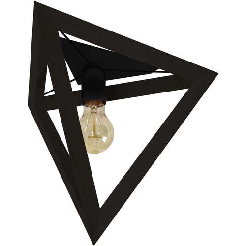 Maison & Déco Lustres / suspensions et plafonniers Tosel Plafonnier géométrique bois noir Noir