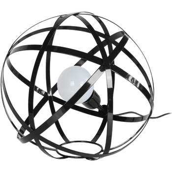 Suspension Conique Tissu Taupe Lampes de bureau Tosel Lampe a poser globe métal noir Noir
