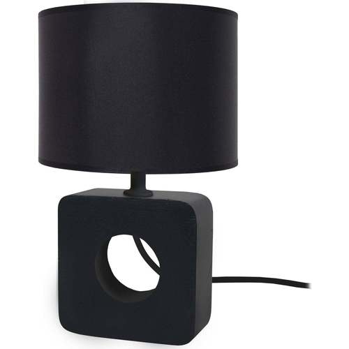 Tosel Lampe de chevet carré bois noir Noir - Maison & Déco Lampes de bureau  55,00 €