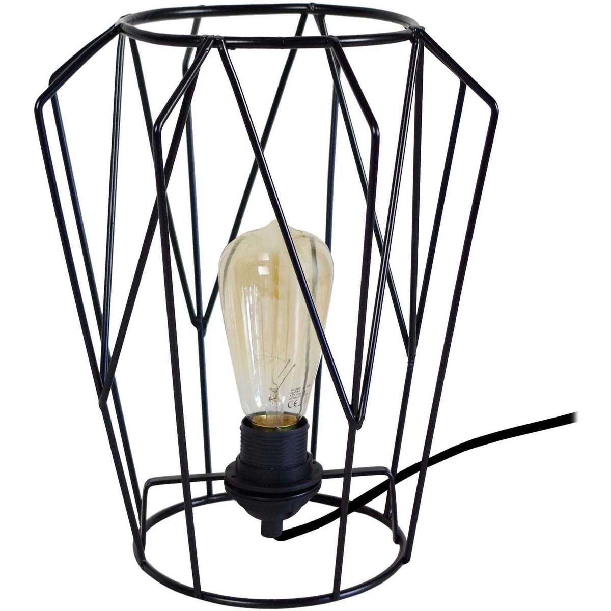Maison & Déco Allée Du Foulard Lampe de chevet géométrique métal noir Noir