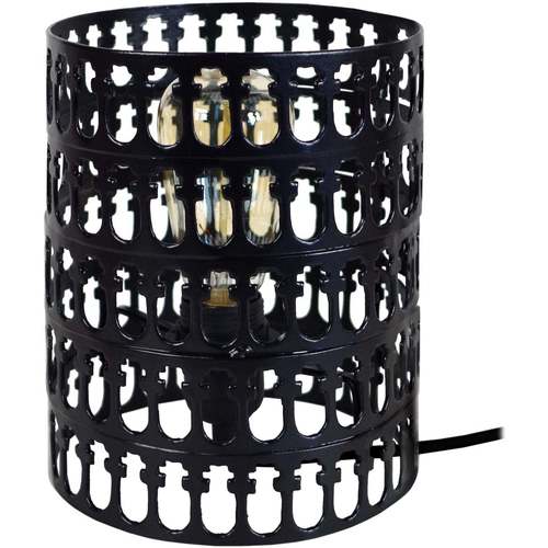 Maison & Déco Lampes de bureau Tosel Lampe de chevet cylindrique métal noir Noir