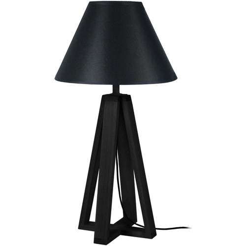 Maison & Déco Lampes de bureau Tosel Lampe de chevet colonne bois noir Noir
