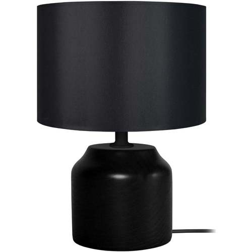 Suspension Conique Tissu Taupe Lampes de bureau Tosel Lampe de chevet cylindrique bois noir Noir
