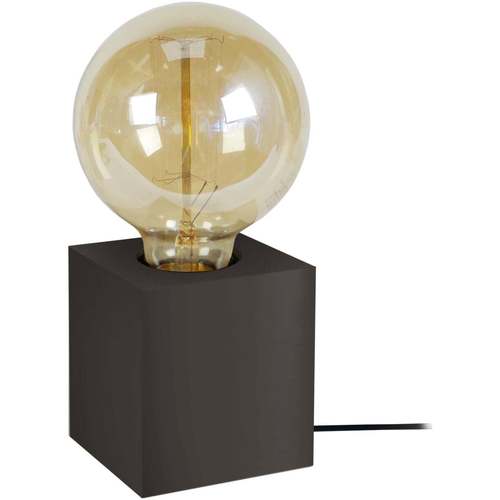 Tosel Lampe de chevet carré bois noir Noir - Maison & Déco Lampes de bureau  73,00 €