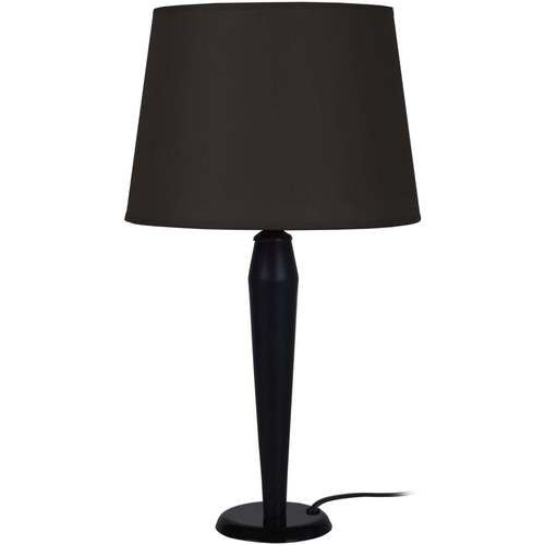 Suspension Conique Tissu Taupe Lampes de bureau Tosel Lampe de chevet conique métal  et bois noir Noir